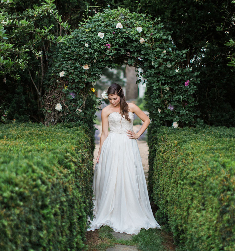 Bride in flower garden